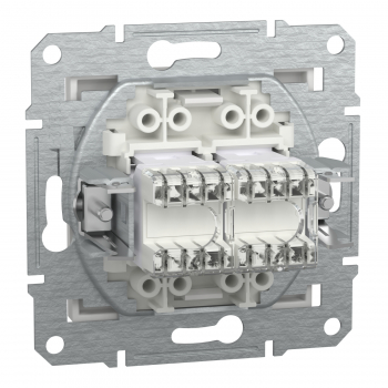 Preview: Schneider Asfora - Netzwerkdose - ISDN-​Dose CAT5e 2xRJ45